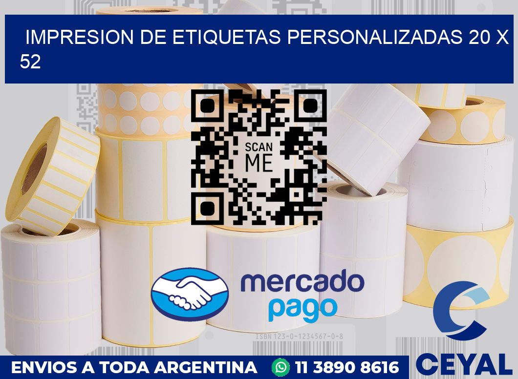 Impresion de etiquetas personalizadas 20 x 52