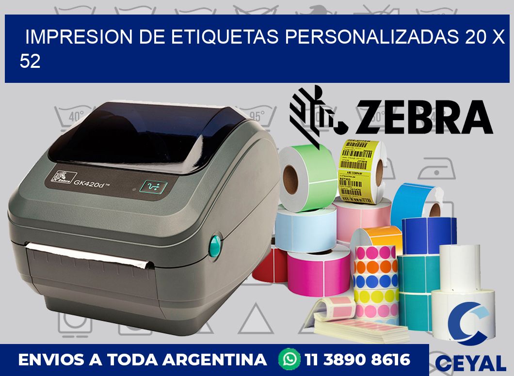 Impresion de etiquetas personalizadas 20 x 52