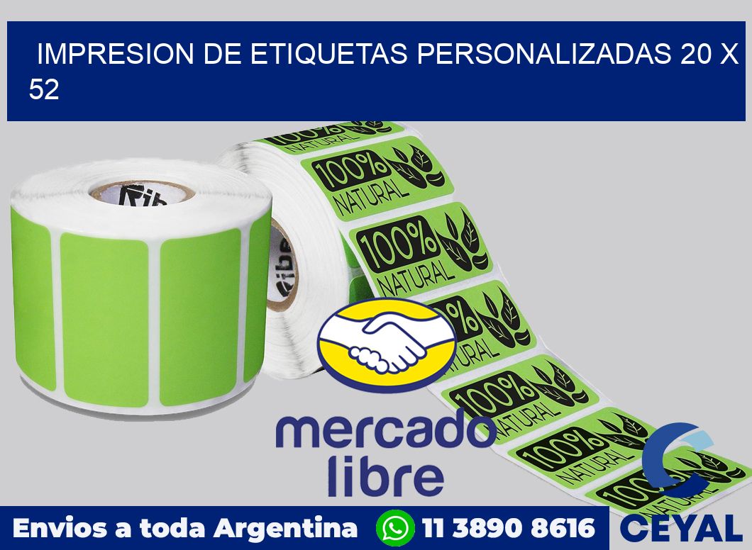 Impresion de etiquetas personalizadas 20 x 52