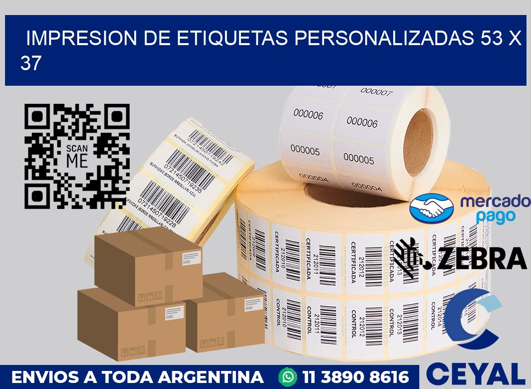 Impresion de etiquetas personalizadas 53 x 37