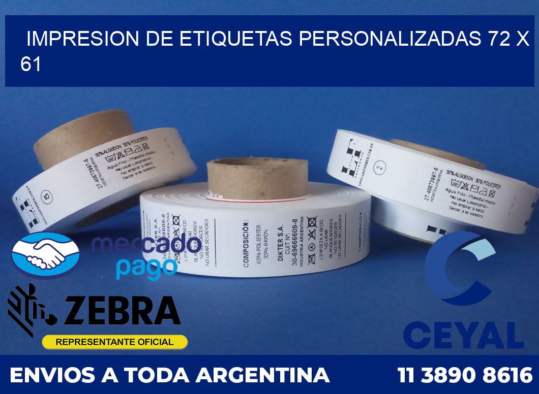 Impresion de etiquetas personalizadas 72 x 61