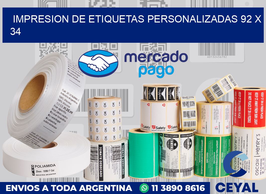 Impresion de etiquetas personalizadas 92 x 34
