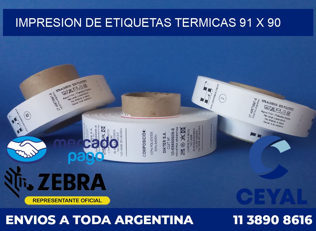 Impresion de etiquetas termicas 91 x 90