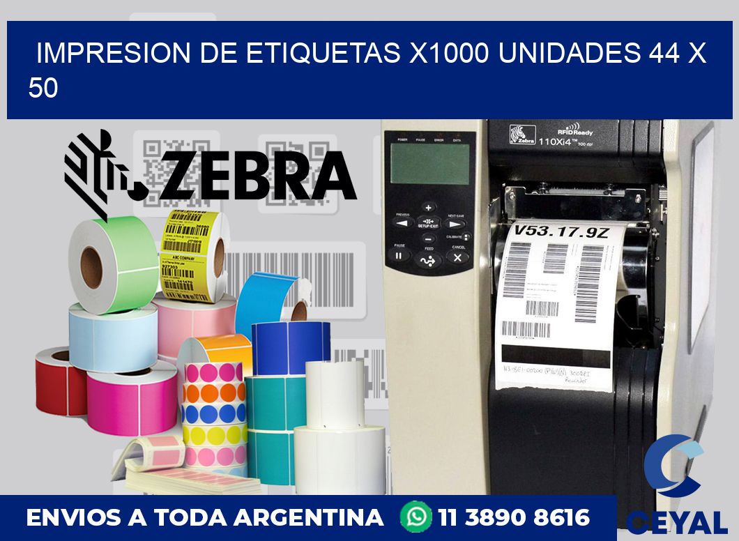 Impresion de etiquetas x1000 unidades 44 x 50