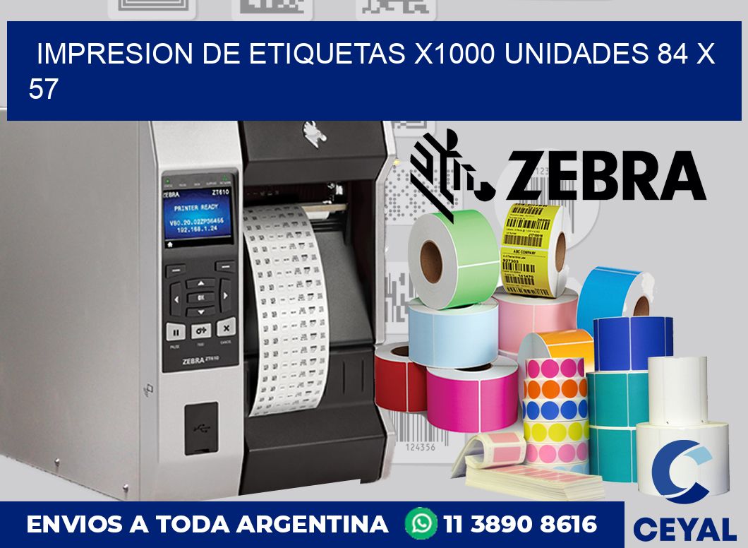 Impresion de etiquetas x1000 unidades 84 x 57