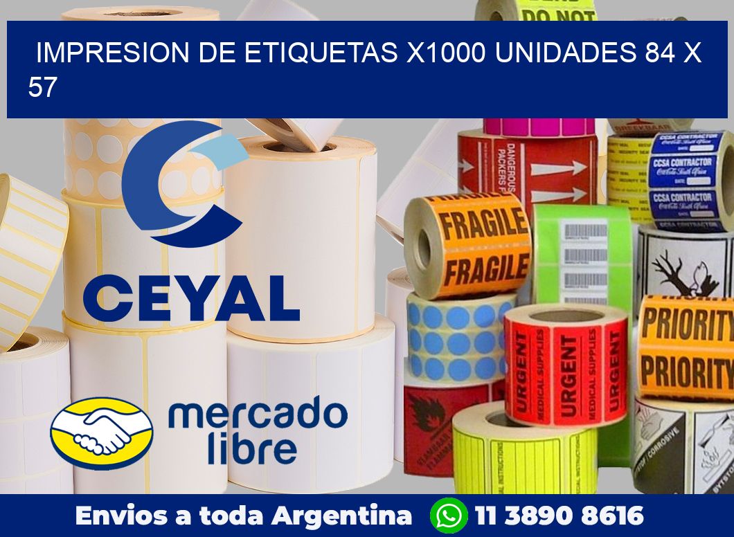 Impresion de etiquetas x1000 unidades 84 x 57