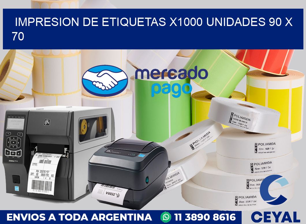 Impresion de etiquetas x1000 unidades 90 x 70