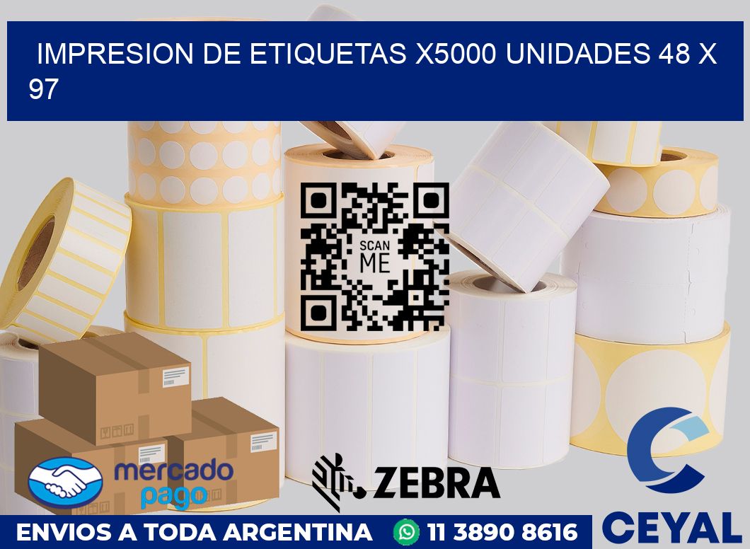 Impresion de etiquetas x5000 unidades 48 x 97