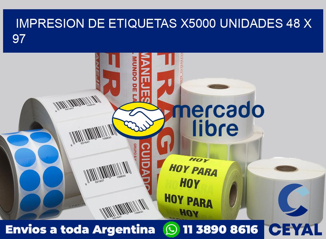 Impresion de etiquetas x5000 unidades 48 x 97