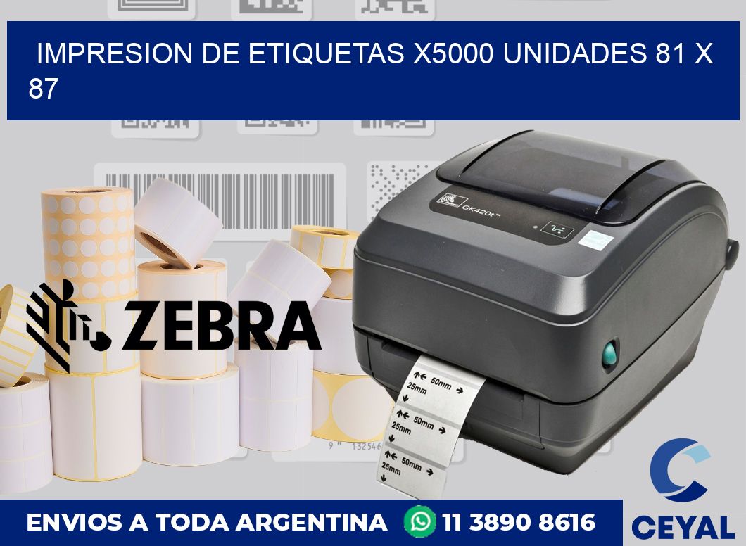Impresion de etiquetas x5000 unidades 81 x 87