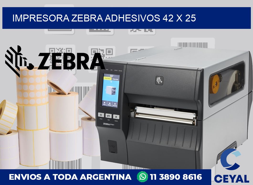 Impresora Zebra adhesivos 42 x 25