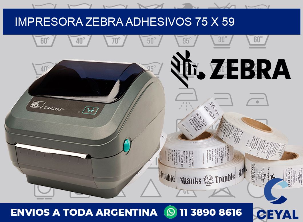 Impresora Zebra adhesivos 75 x 59