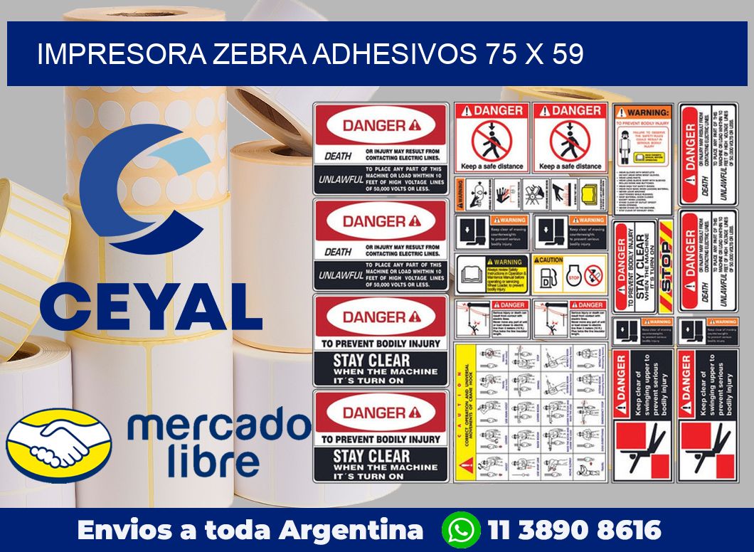 Impresora Zebra adhesivos 75 x 59