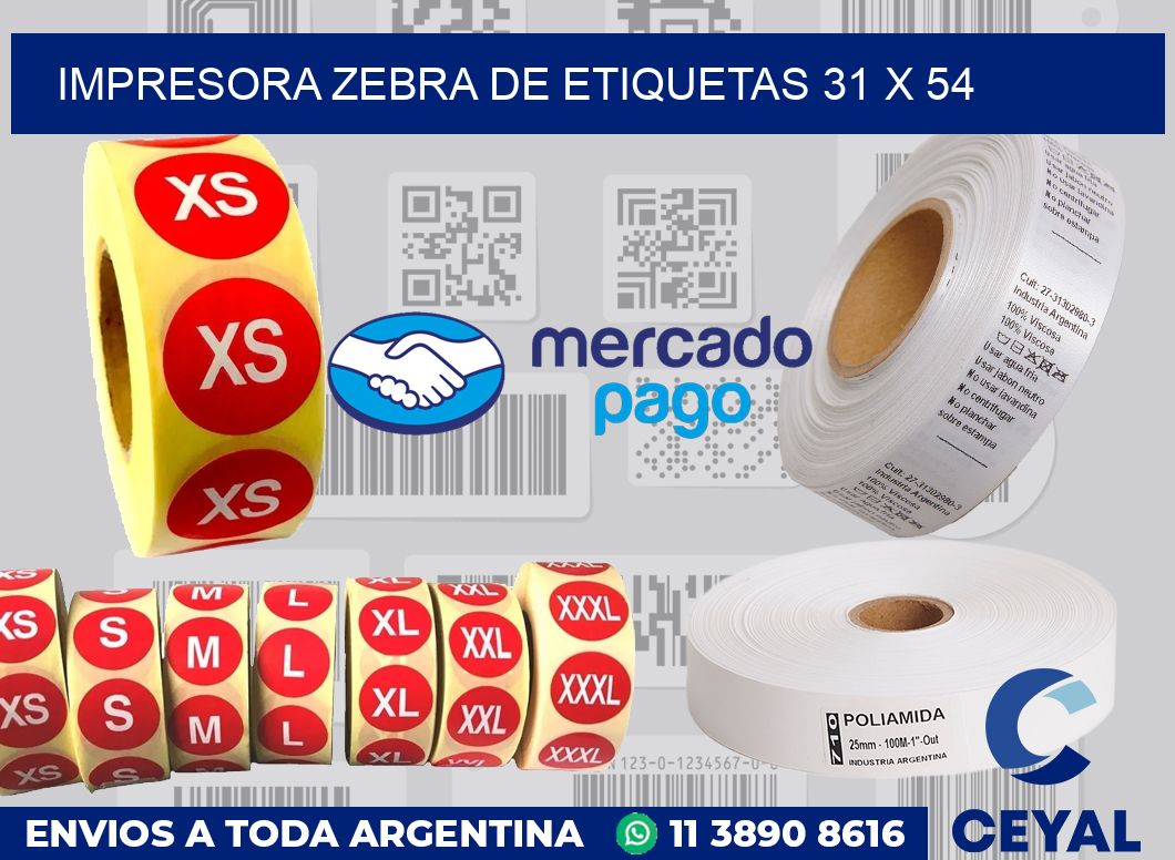 Impresora Zebra de etiquetas 31 x 54