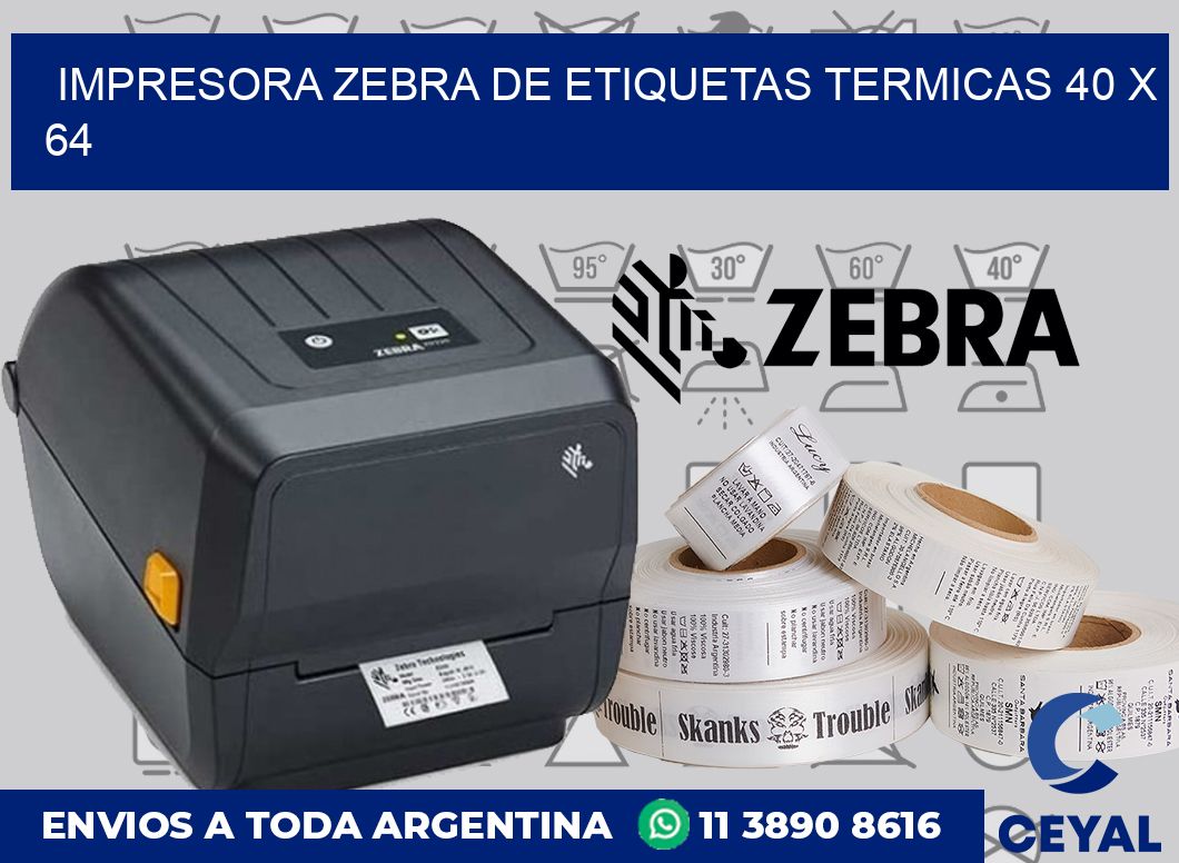 Impresora Zebra de etiquetas termicas 40 x 64