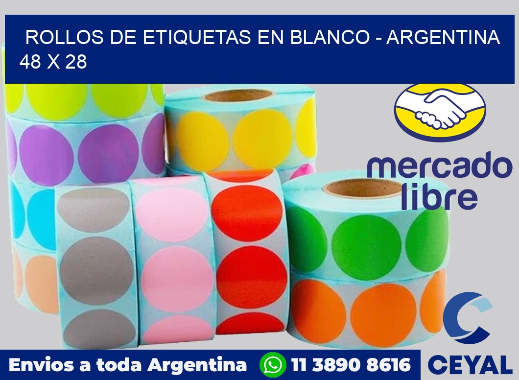 Rollos de etiquetas en blanco - Argentina 48 x 28
