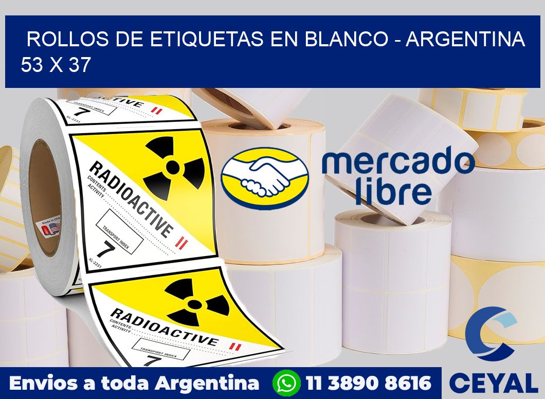 Rollos de etiquetas en blanco - Argentina 53 x 37