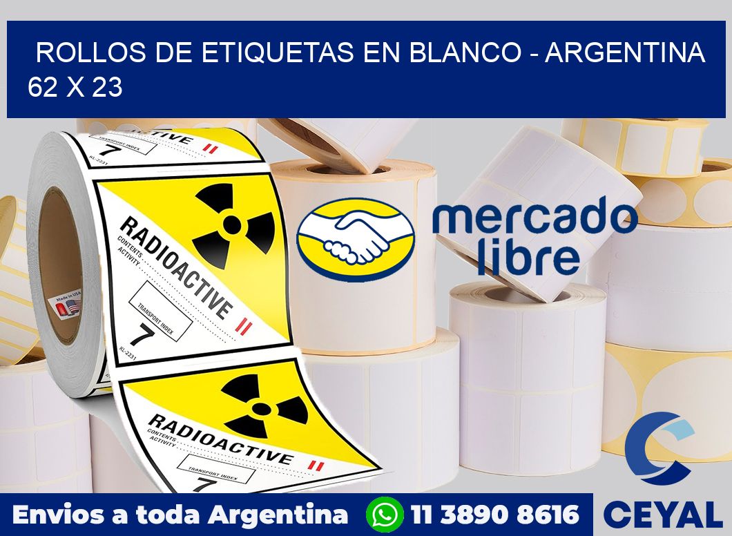 Rollos de etiquetas en blanco – Argentina 62 x 23
