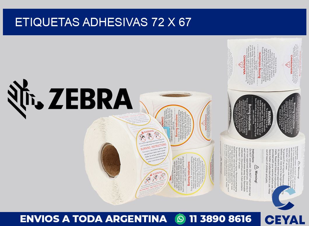 etiquetas adhesivas 72 x 67