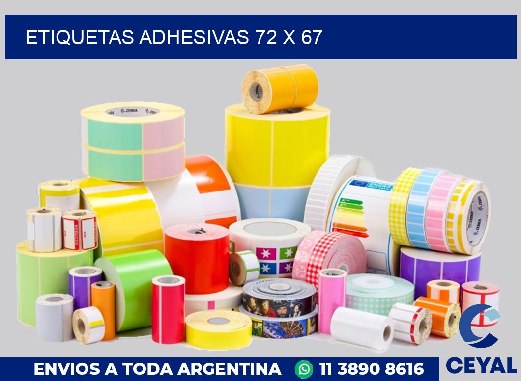 etiquetas adhesivas 72 x 67