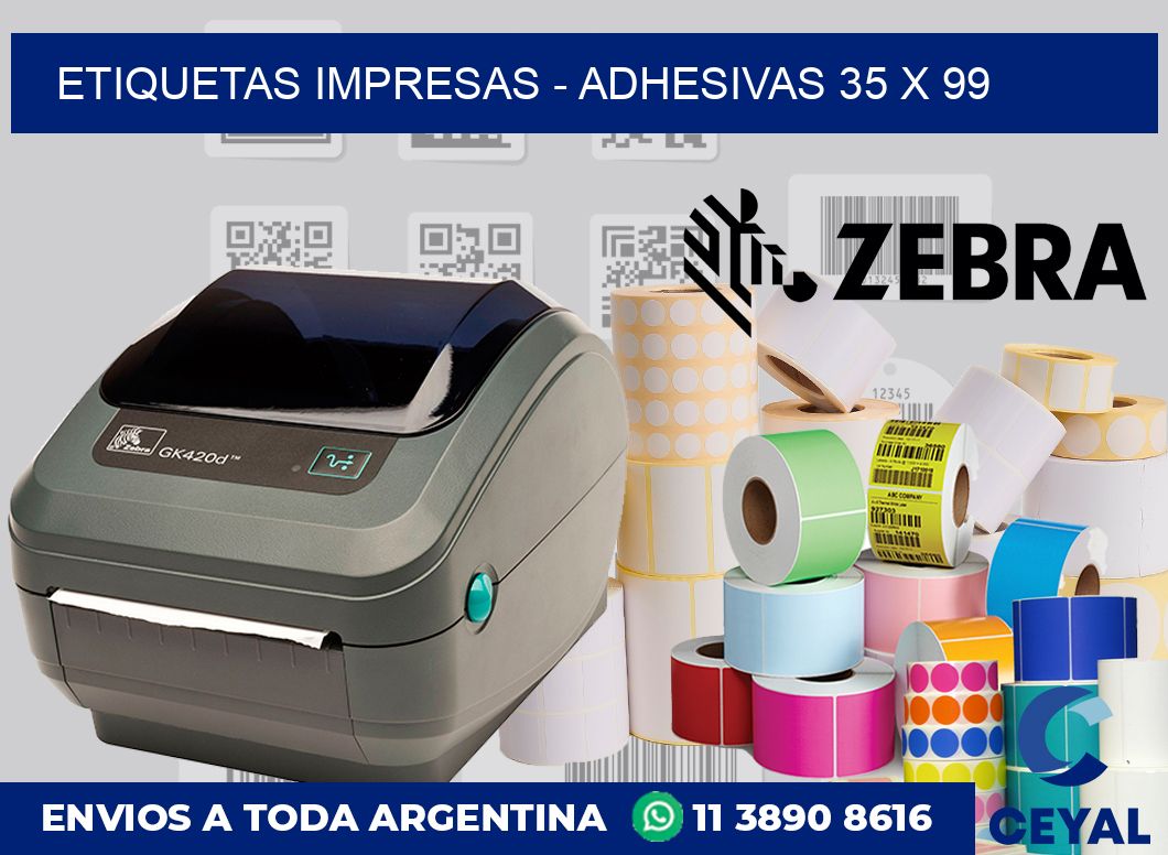 etiquetas impresas - Adhesivas 35 x 99