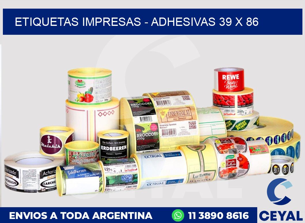 etiquetas impresas – Adhesivas 39 x 86