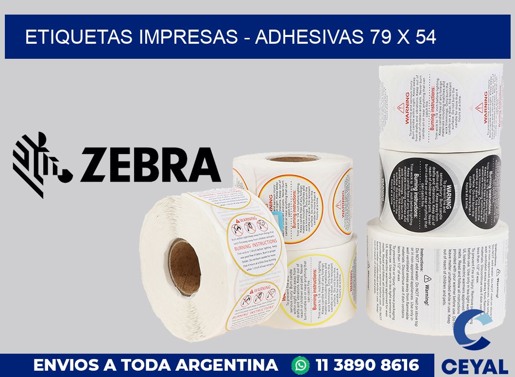 etiquetas impresas - Adhesivas 79 x 54