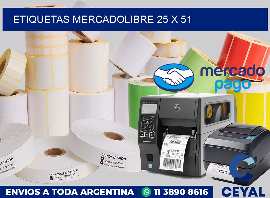 etiquetas mercadolibre 25 x 51