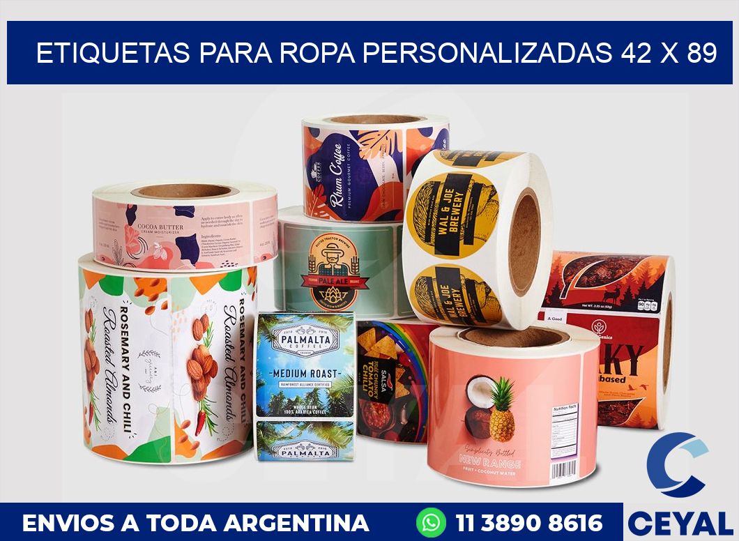 etiquetas para ropa personalizadas 42 x 89