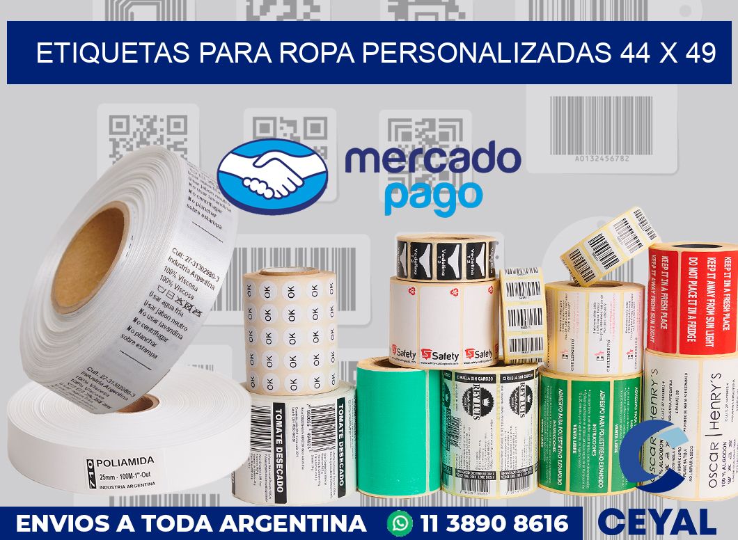 etiquetas para ropa personalizadas 44 x 49