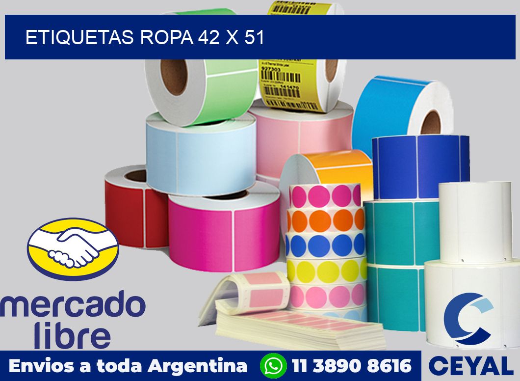 etiquetas ropa 42 x 51