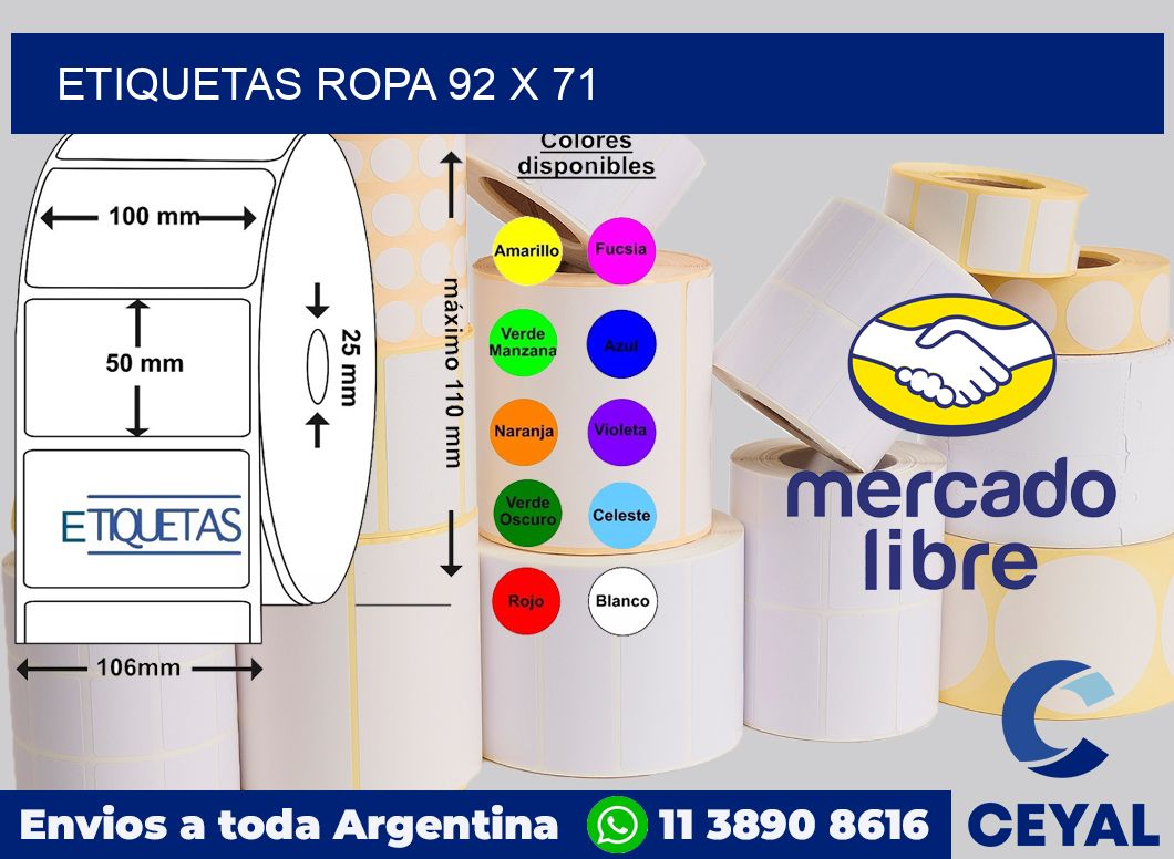 etiquetas ropa 92 x 71