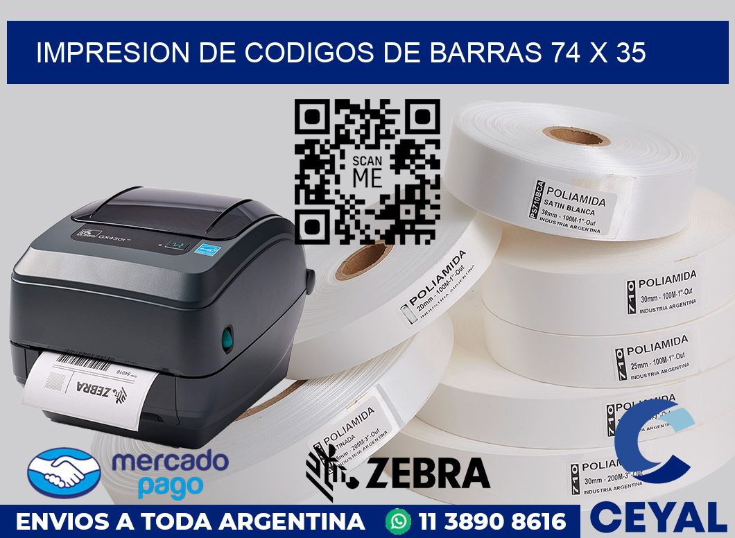 impresion de codigos de barras 74 x 35