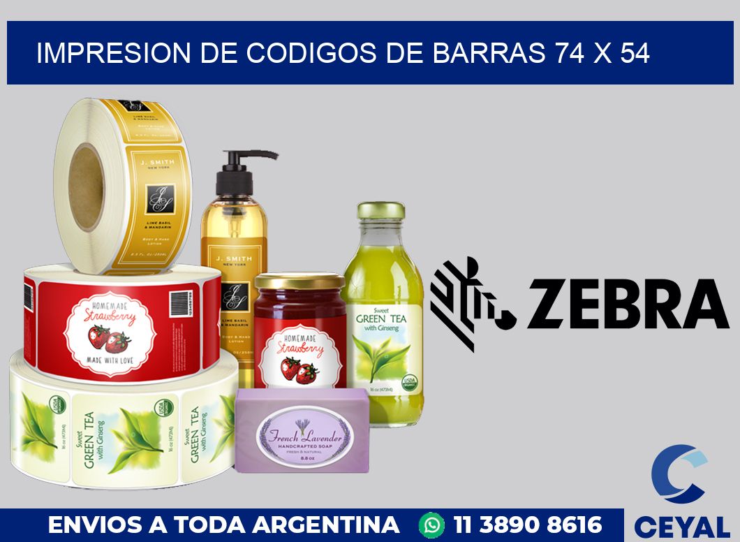 impresion de codigos de barras 74 x 54
