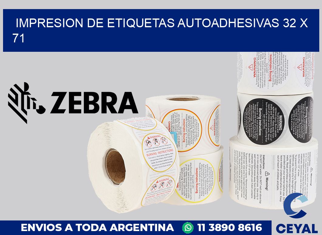 impresion de etiquetas autoadhesivas 32 x 71