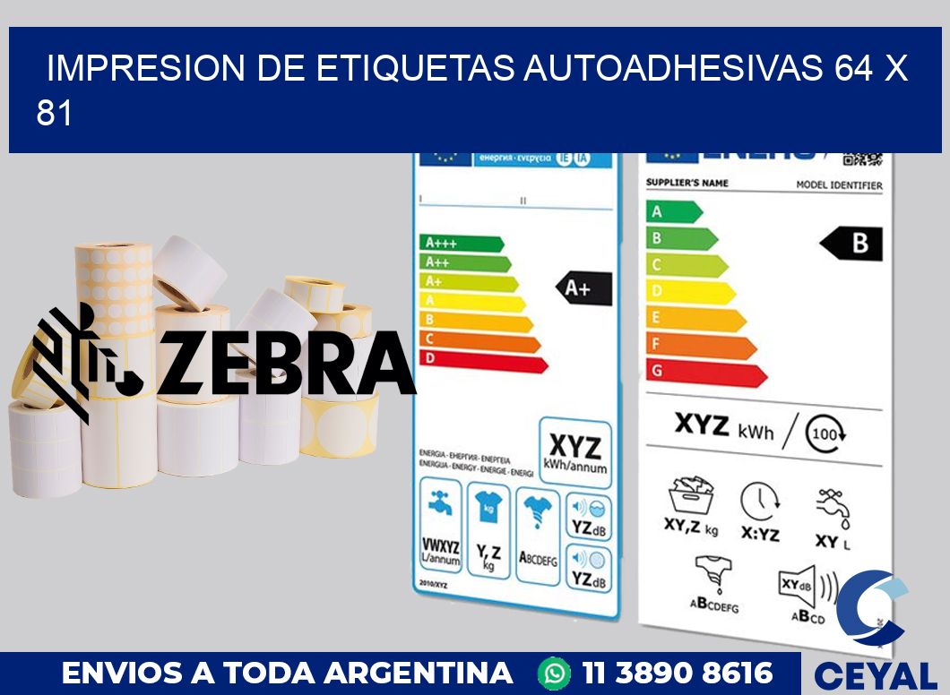 impresion de etiquetas autoadhesivas 64 x 81
