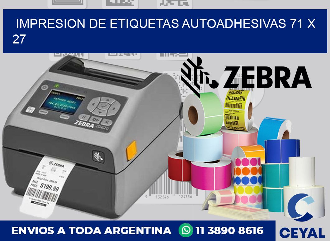 impresion de etiquetas autoadhesivas 71 x 27