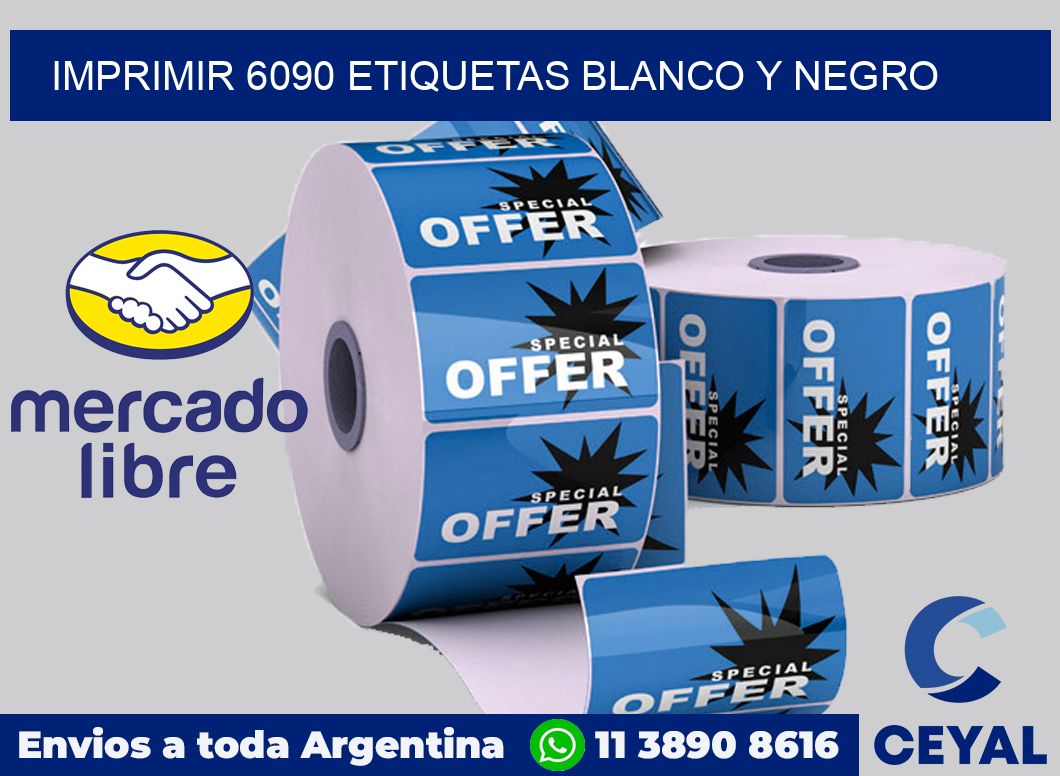 imprimir 6090 etiquetas blanco y negro