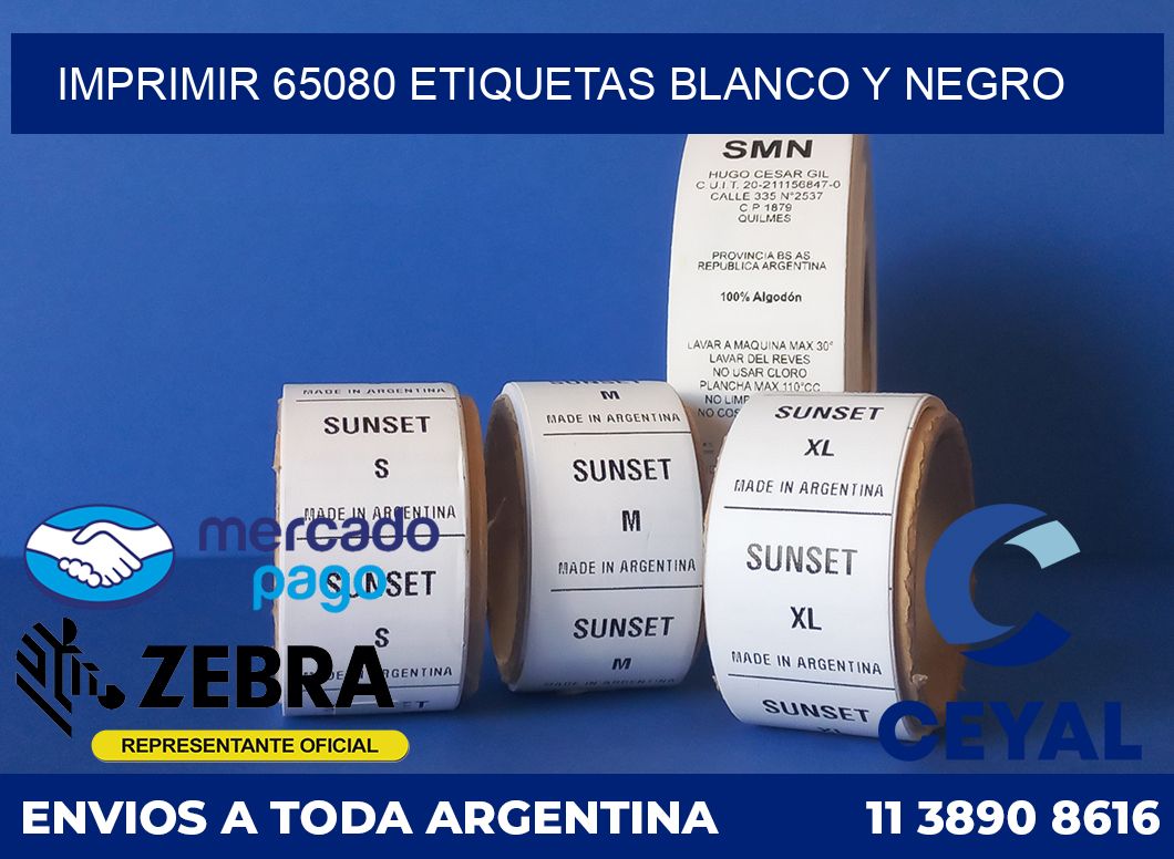 imprimir 65080 etiquetas blanco y negro