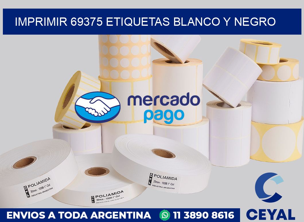 imprimir 69375 etiquetas blanco y negro