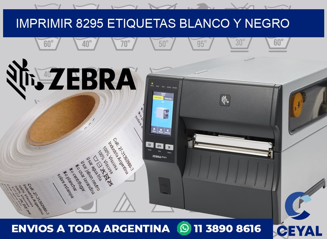 imprimir 8295 etiquetas blanco y negro