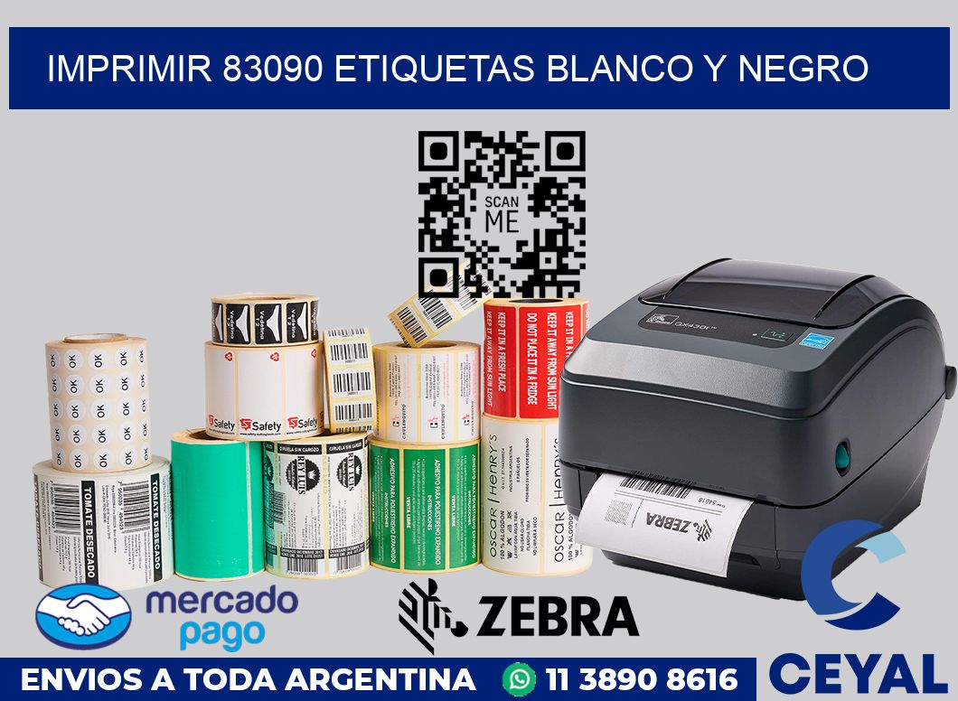 imprimir 83090 etiquetas blanco y negro
