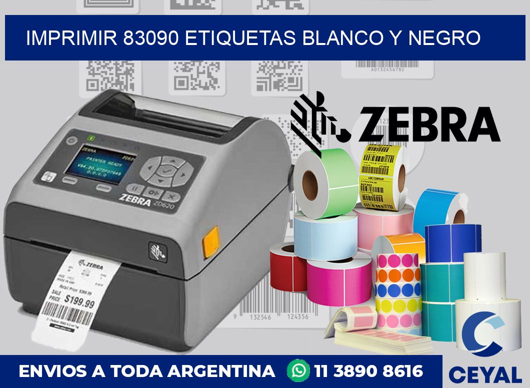imprimir 83090 etiquetas blanco y negro