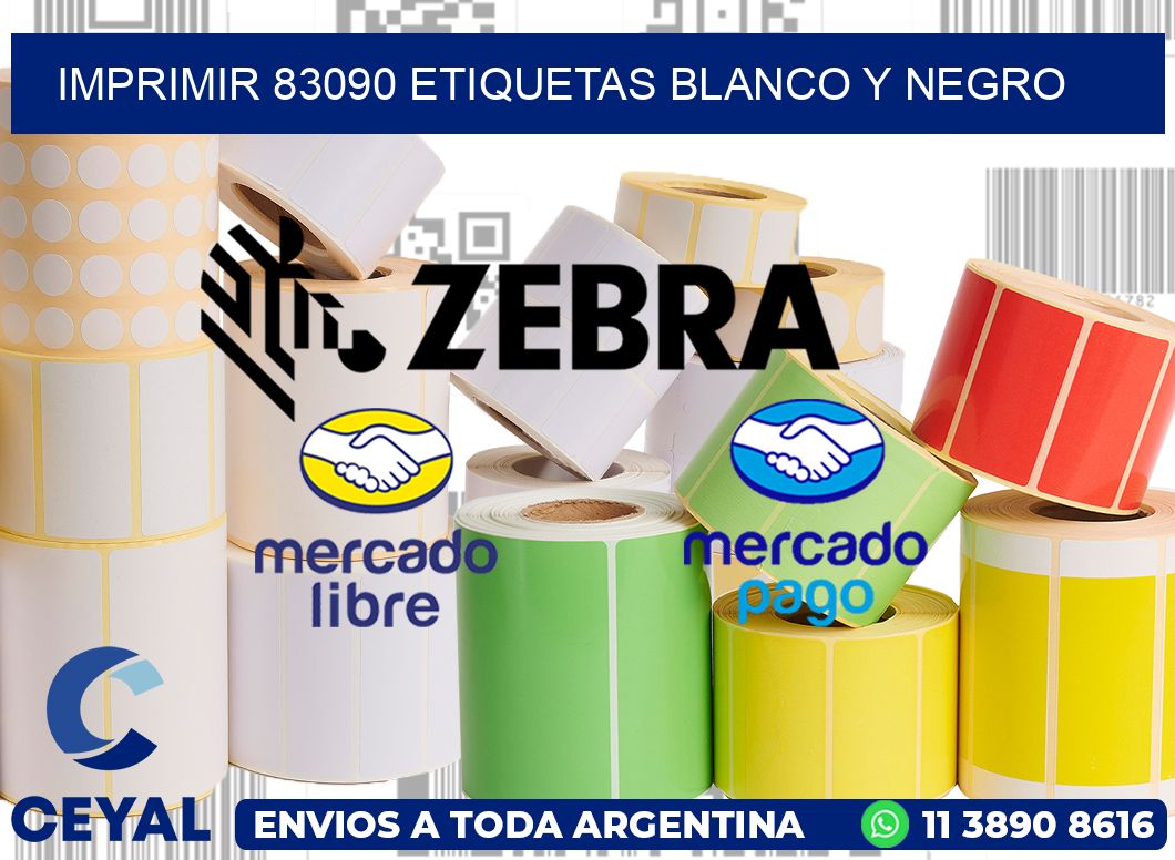 imprimir 83090 etiquetas blanco y negro