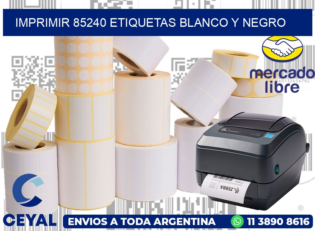 imprimir 85240 etiquetas blanco y negro