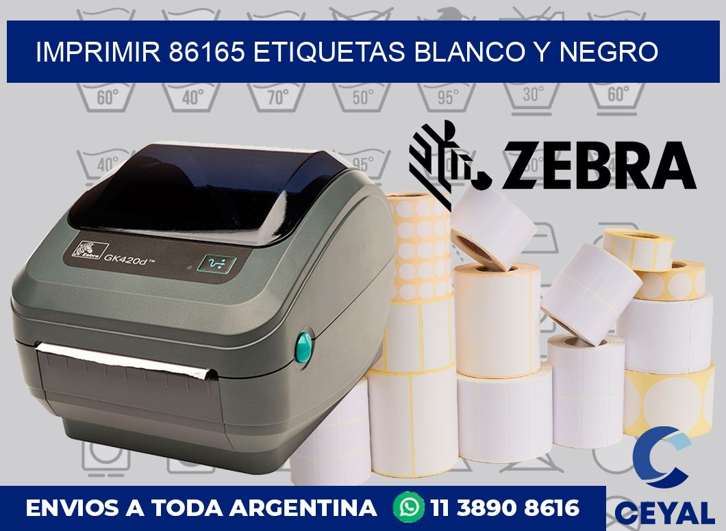 imprimir 86165 etiquetas blanco y negro