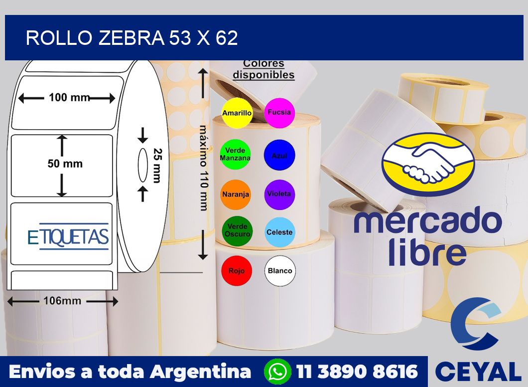 rollo zebra 53 x 62