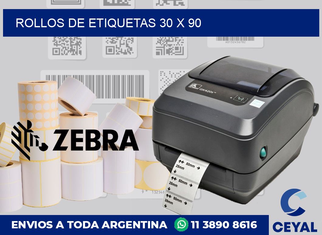 rollos de etiquetas 30 x 90