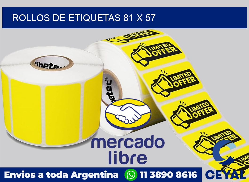 rollos de etiquetas 81 x 57