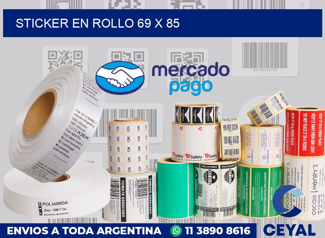 sticker en rollo 69 x 85